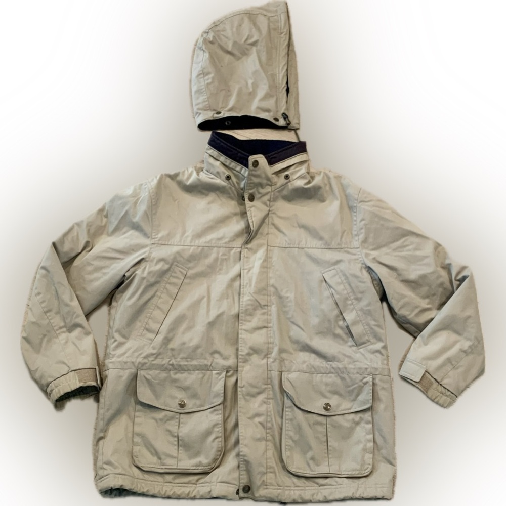 Vintage Pacific Trail Size L Mens Beige detachable Hooded Full Zip Coat